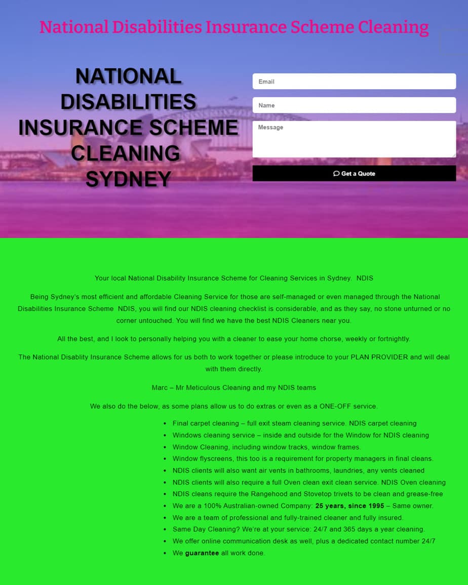 National disabilities Insurance Scheme (NDIS) Cleaning Sydney